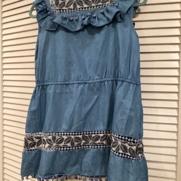 POL Ruffled Embroider boho Tunic Top   S - Picture 5 of 10